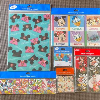 ディズニー(Disney)のディズニーランド購入品　文房具いろいろ　定価5290円(ノート/メモ帳/ふせん)