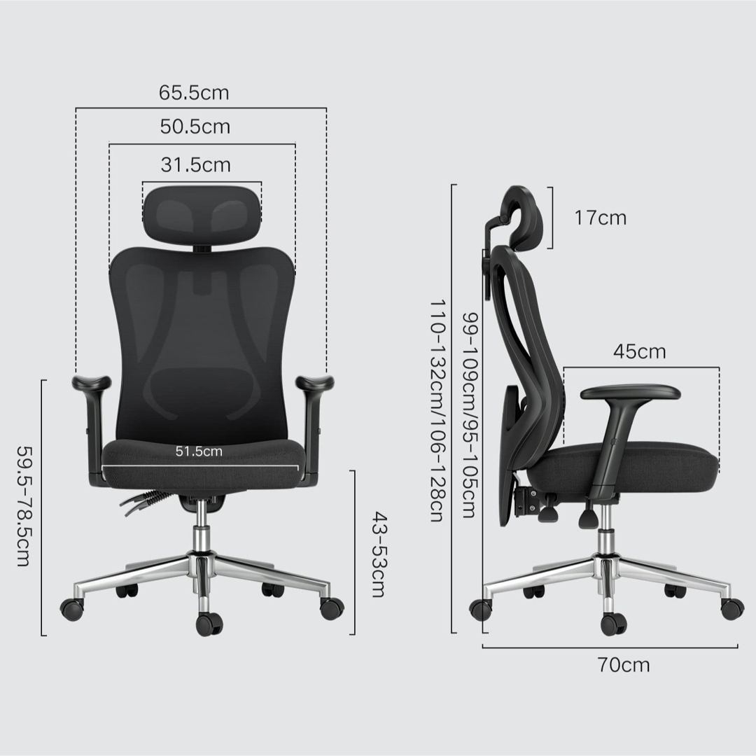 【新品未使用】オフィスチェア デスクチェア 椅子 チェア 2Dランバーサポート インテリア/住まい/日用品のオフィス家具(オフィスチェア)の商品写真