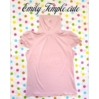 エミリーテンプルキュート(Emily Temple cute)のEmily Temple cute🎀リボンハイネックカットソー　ピンク(カットソー(半袖/袖なし))