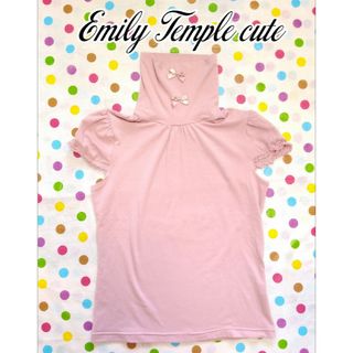 エミリーテンプルキュート(Emily Temple cute)のEmily Temple cute🎀リボンハイネックカットソー　ピンク(カットソー(半袖/袖なし))