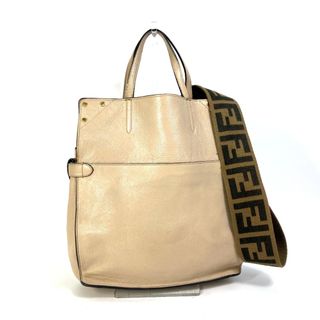 フェンディ(FENDI)のフェンディ FENDI FLIP フリップ ラージ FFロゴ ストラップ 8BT303 ズッカ ハンドバッグ 2WAYバッグ 斜め掛け ショルダーバッグ レザー/スエード ベージュ(ショルダーバッグ)