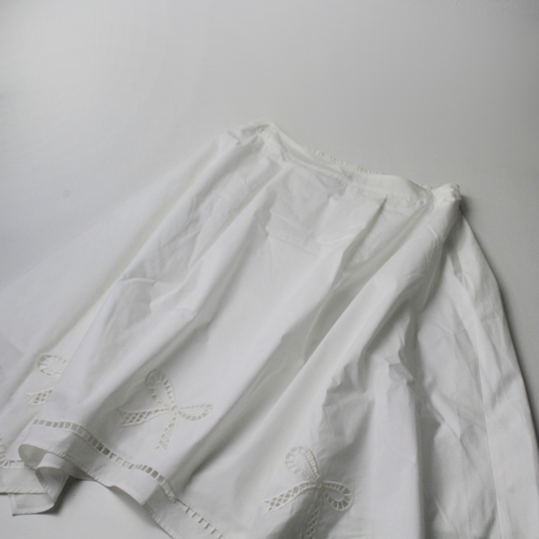 ❤️美品 エムズグレイシー❤️白 レーススカート 膝隠れる丈リボン