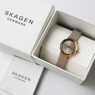 スカーゲン(SKAGEN)の美品 SKAGEN スカーゲン FREJA フレヤ SKW3005 腕時計 /ライトベージュ-.【2400013367592】(腕時計)