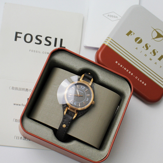 フォッシル(FOSSIL)の未使用 保管品 FOSSIL フォッシル CARLIE カーリー ES5212 三針 腕時計 /ダークブラウン レザーウォッチ【2400013367608】(腕時計)