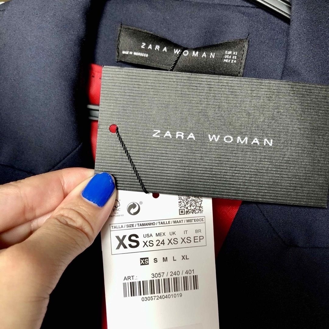 ZARA - タグ付【ZARA】テーラードジャケット ネイビーの通販 by zalla