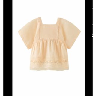 ザラキッズ(ZARA KIDS)の専用　zara kids レーストリム  訳あり刺繍入りポプリンワンピース(ブラウス)