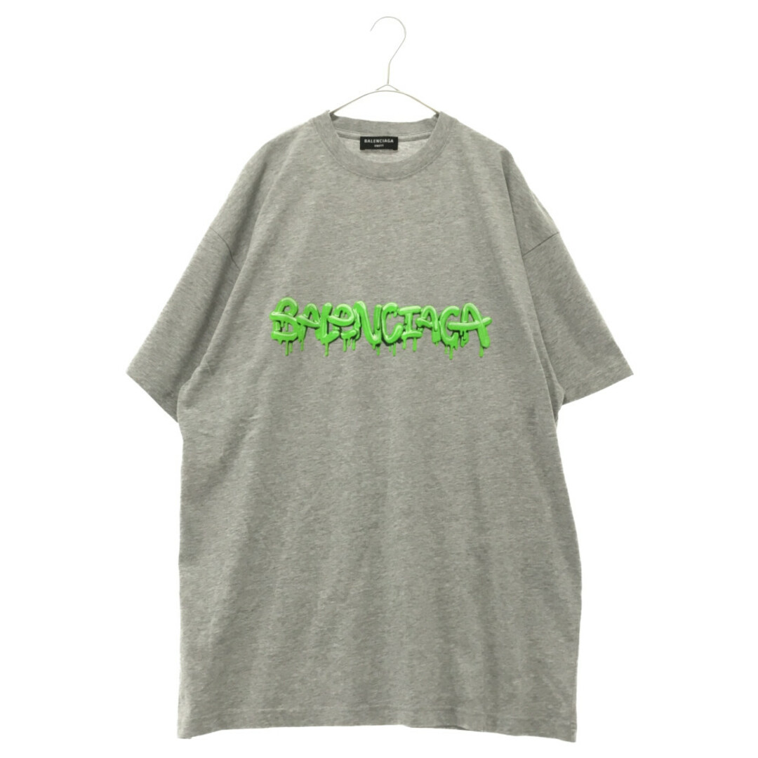 BALENCIAGA バレンシアガ AW Slime Graphic Logo Medium Fit Tee  TLVF1  スライムグラフィックロゴ ミディアムフィット 半袖Tシャツ カットソー グレー   フリマアプリ ラクマ