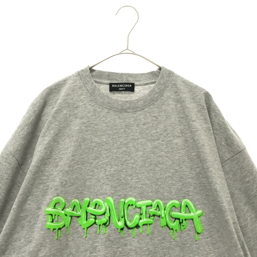 BALENCIAGA バレンシアガ 21AW Slime Graphic Logo Medium Fit Tee 676589 TLVF1  スライムグラフィックロゴ ミディアムフィット 半袖Tシャツ カットソー グレー