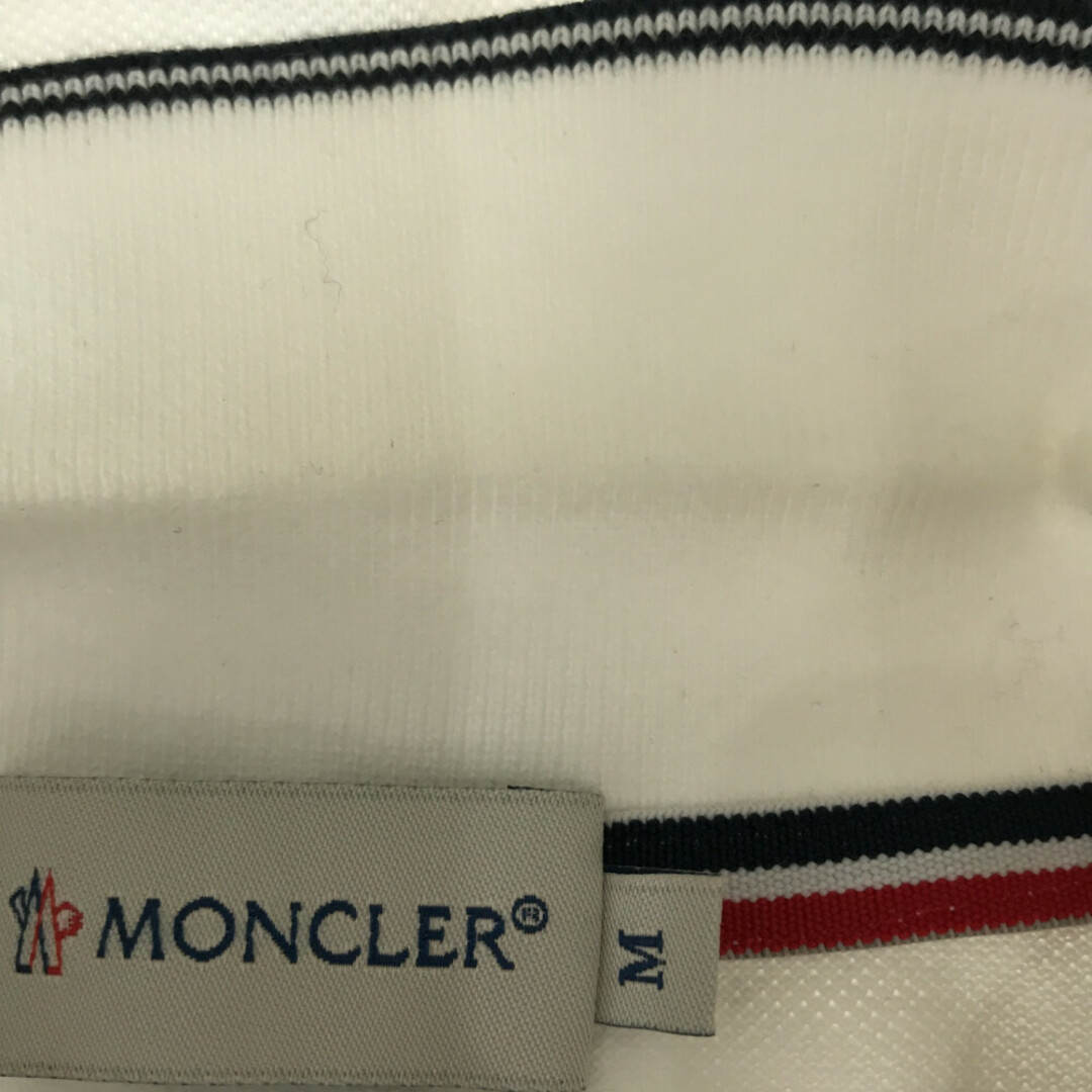 MONCLER(モンクレール)のMONCLER モンクレール MAGLIA POLO MANICA CORTA 鹿の子 胸ロゴ半袖ポロシャツ ホワイト メンズのトップス(シャツ)の商品写真