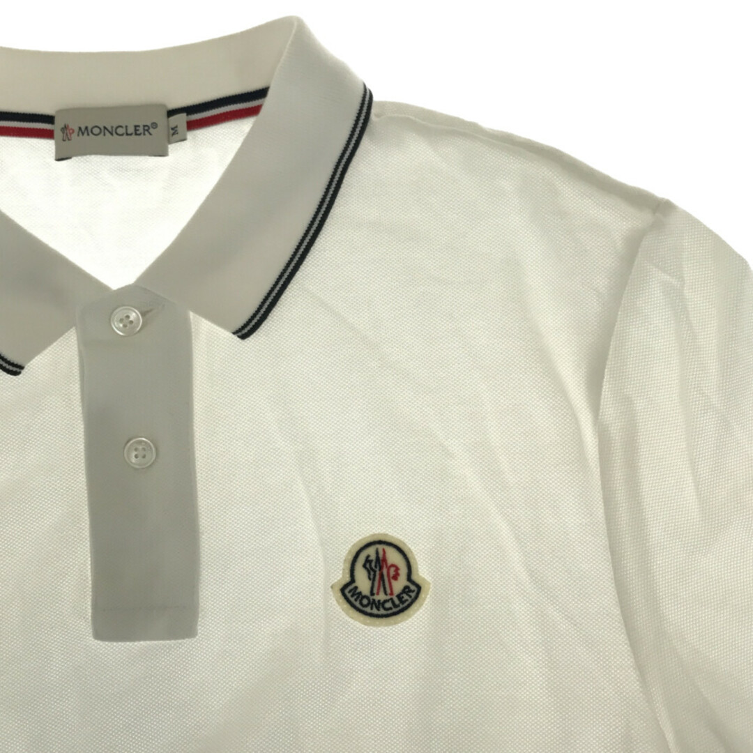 MONCLER(モンクレール)のMONCLER モンクレール MAGLIA POLO MANICA CORTA 鹿の子 胸ロゴ半袖ポロシャツ ホワイト メンズのトップス(シャツ)の商品写真