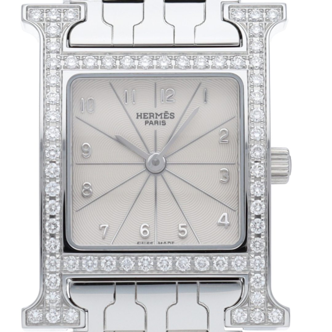 HERMES HH1.230 Hウォッチ ダイヤモンドベゼル 腕時計 SS SS ダイヤモンド レディース