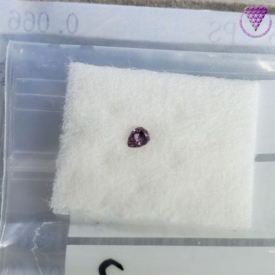 0.066 ct F.Dp.Pur - Pink SI2 天然 ピンク ダイヤ レディースのアクセサリー(リング(指輪))の商品写真