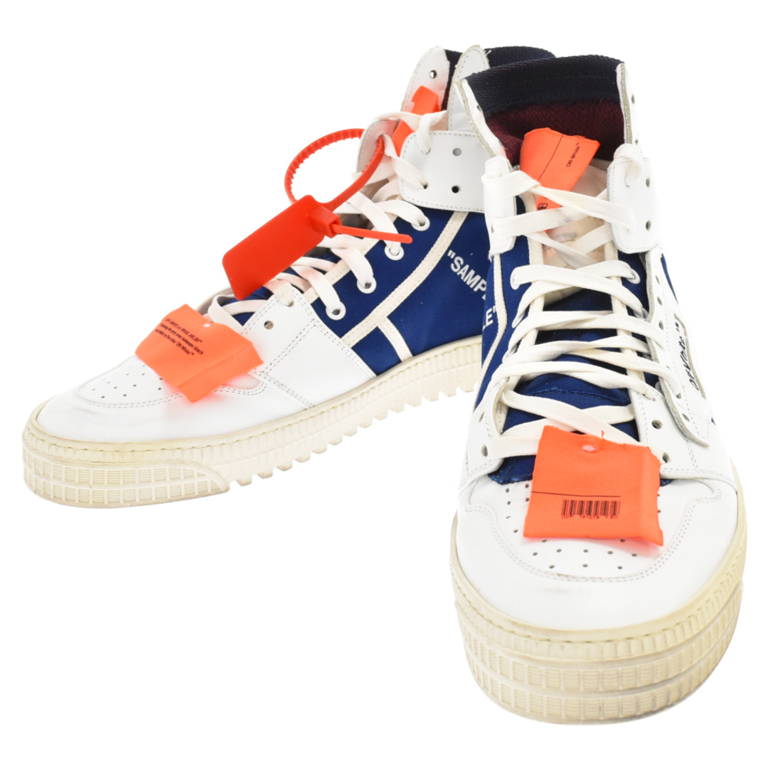 OFF-WHITE オフホワイト Low 3.0 Off-court High-top Sneakers ハイカットスニーカー シューズ ホワイト/ブルー OMIA065S188000160130