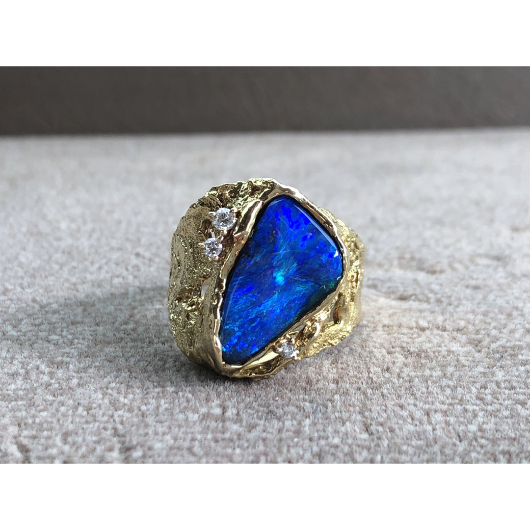 K18 boulder opal ring 2