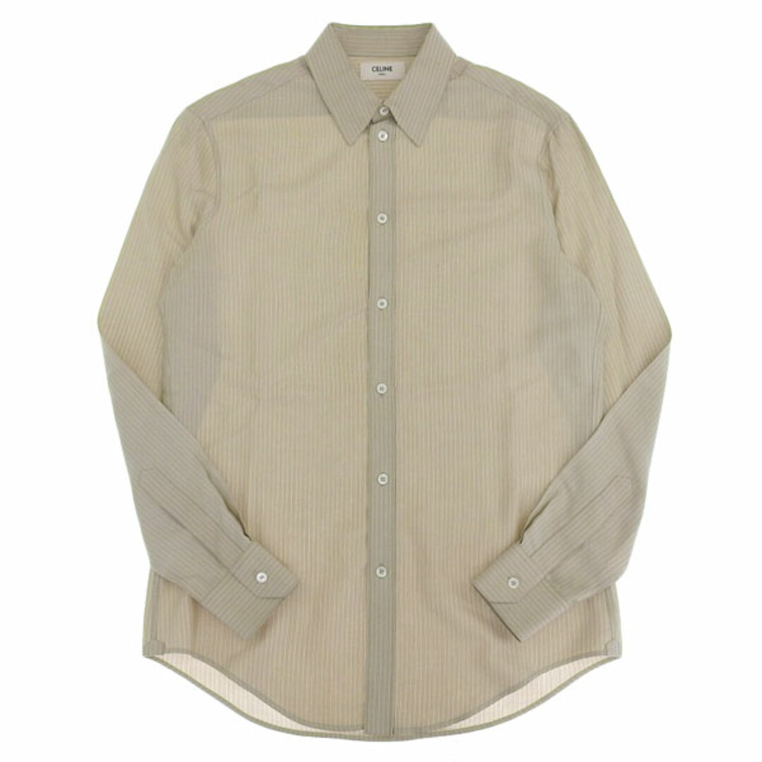 celine - 【中古】Celine セリーヌ シルク ストライプ 長袖 シャツ #38