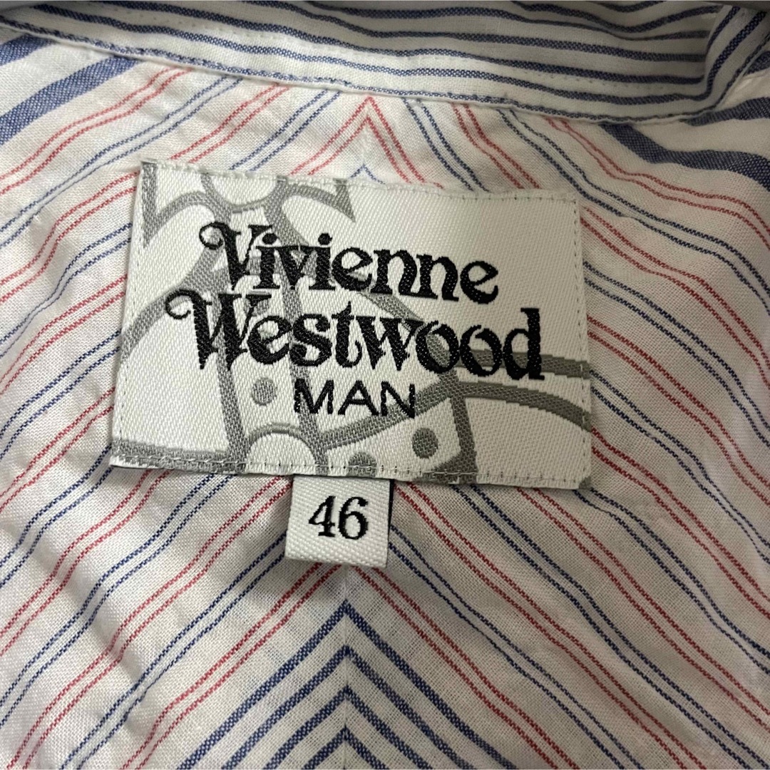 Vivienne Westwood(ヴィヴィアンウエストウッド)のヴィヴィアンウエストウッドマン ロングシャツ ストライプ クレイジー柄 メンズのトップス(シャツ)の商品写真