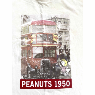 ピーナッツ(PEANUTS)のPEANUTS スヌーピー　チャーリー　Tシャツ　L 半袖　バス　(Tシャツ(半袖/袖なし))