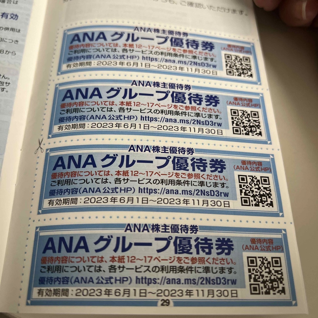 大好評売り ANA 株主優待　2023.6.1〜2024.5.31 
