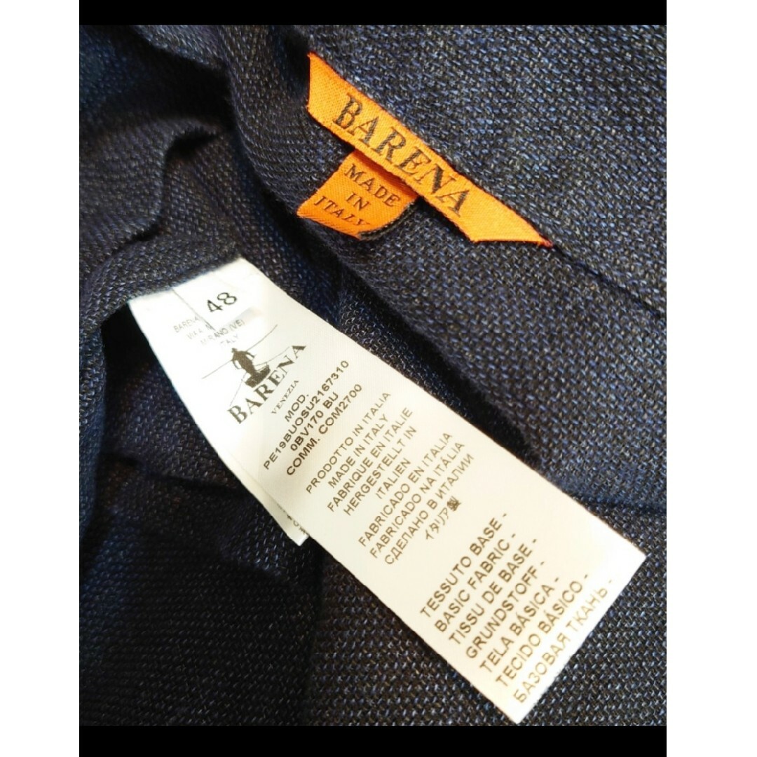 BARENA リネンコットン オープンカラーシャツ 48 イタリア製