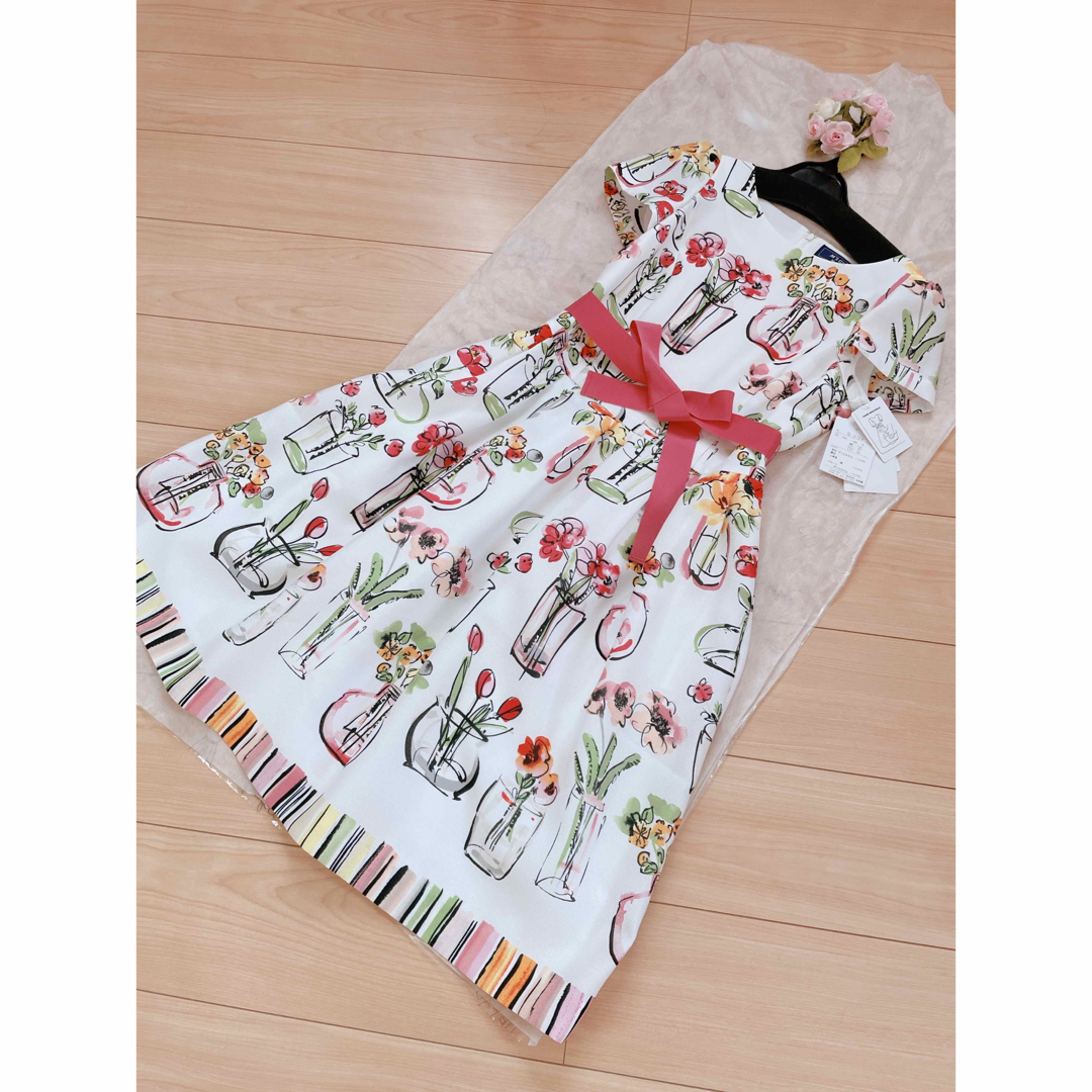 今季💕カタログ💕エムズグレイシー💕新品💕完売💕花柄 花瓶柄ワンピース 36