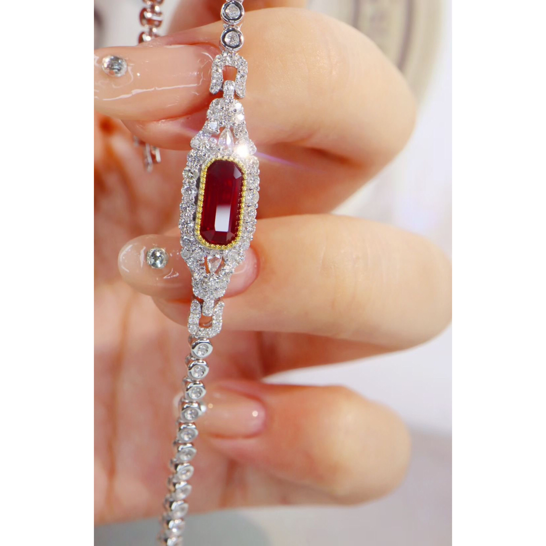 天然 ルビー ダイヤモンド  ブレスレット1.19ct k18 ¥