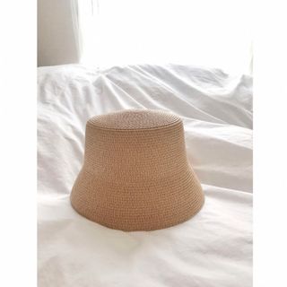 ザラ(ZARA)のペーパーバケットハット　ベージュ　(麦わら帽子/ストローハット)