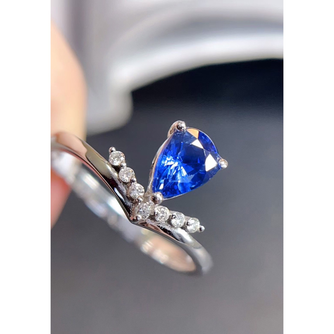 天然 ブルーサファイア ダイヤ リング1.11ct k18 ¥