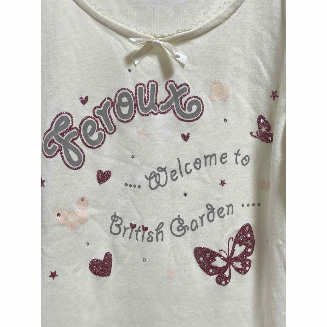 Feroux(フェルゥ)の【Feroux】フェルゥ リボン ラインストーン パフスリ Ｔシャツ レディースのトップス(Tシャツ(半袖/袖なし))の商品写真