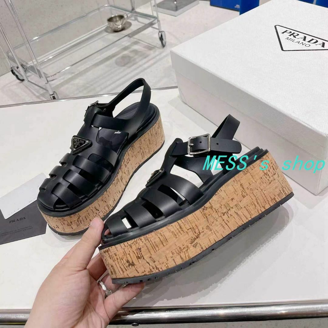 PRADA プラダ ウェッジプラットフォーム ラバーサンダル