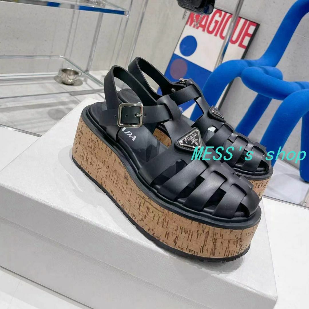 PRADA プラダ ウェッジプラットフォーム ラバーサンダル