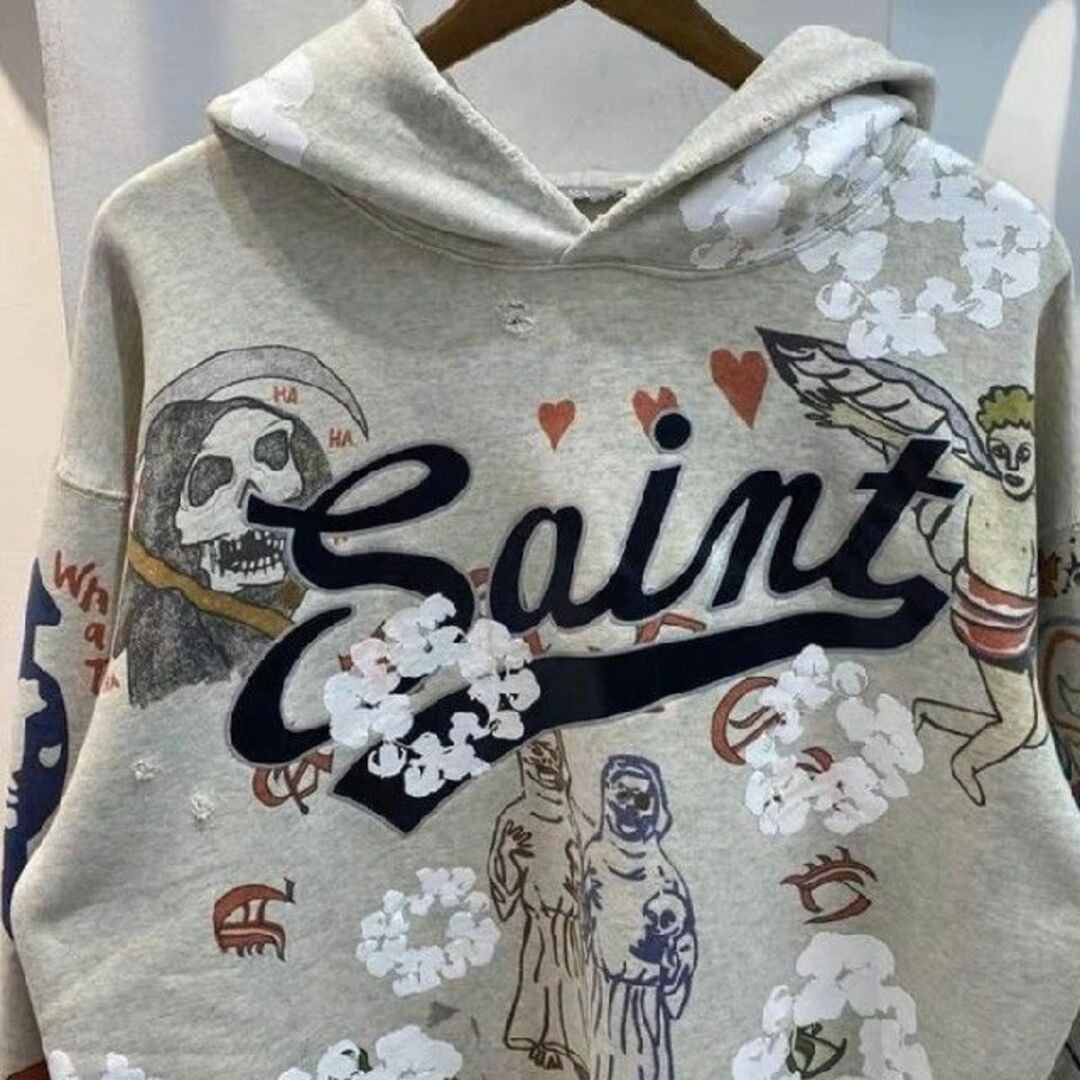 SAINT MICHAEL×DENIM TEARSパーカーセントマイケルサイズL
