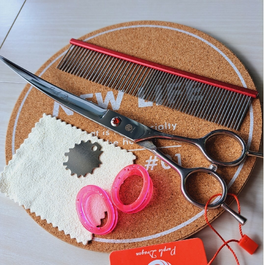 人気商品!! 新品☆トリミング用カーブシザーセット☆8インチ
