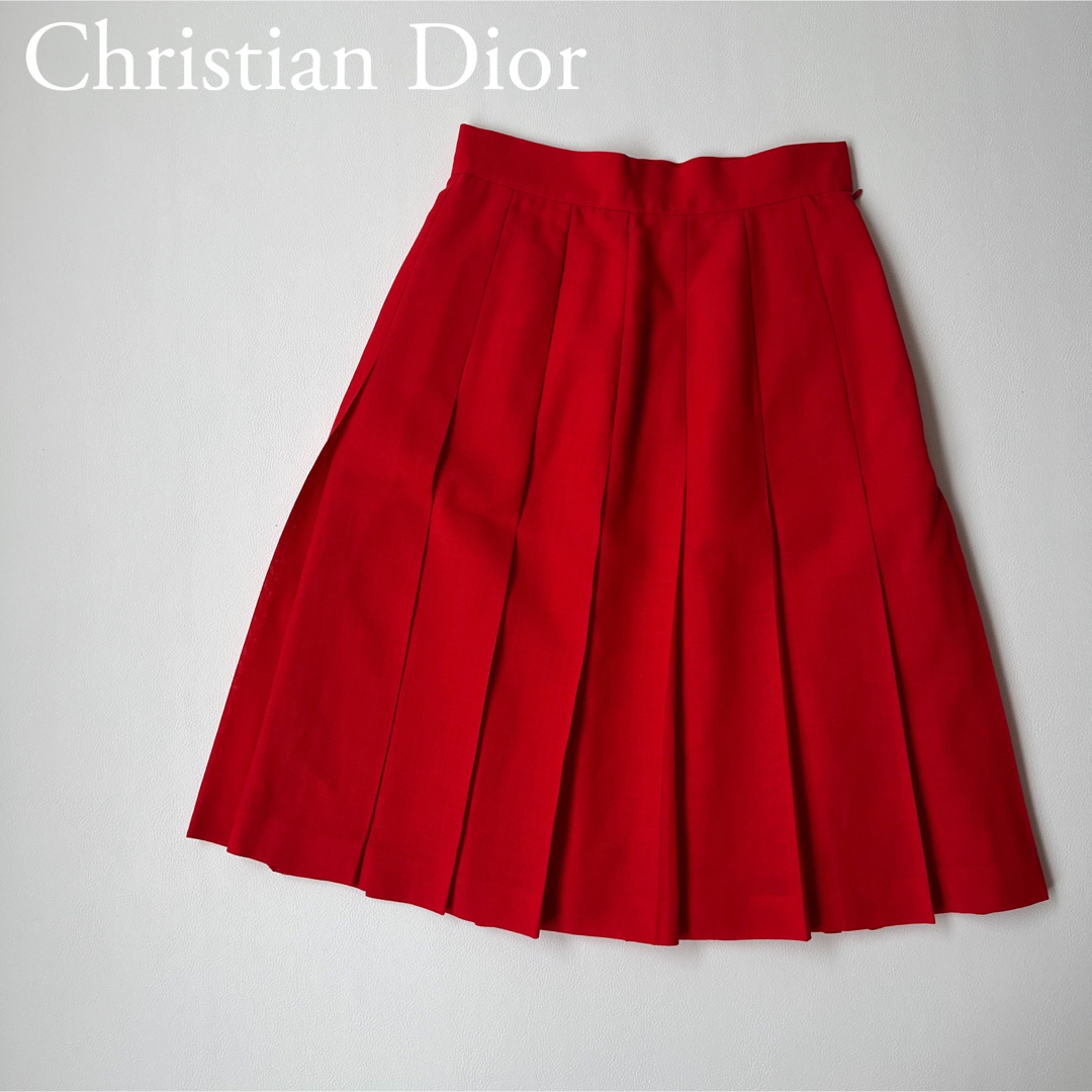 美品 Christian Dior ディオール　フレアスカート　シルクウール