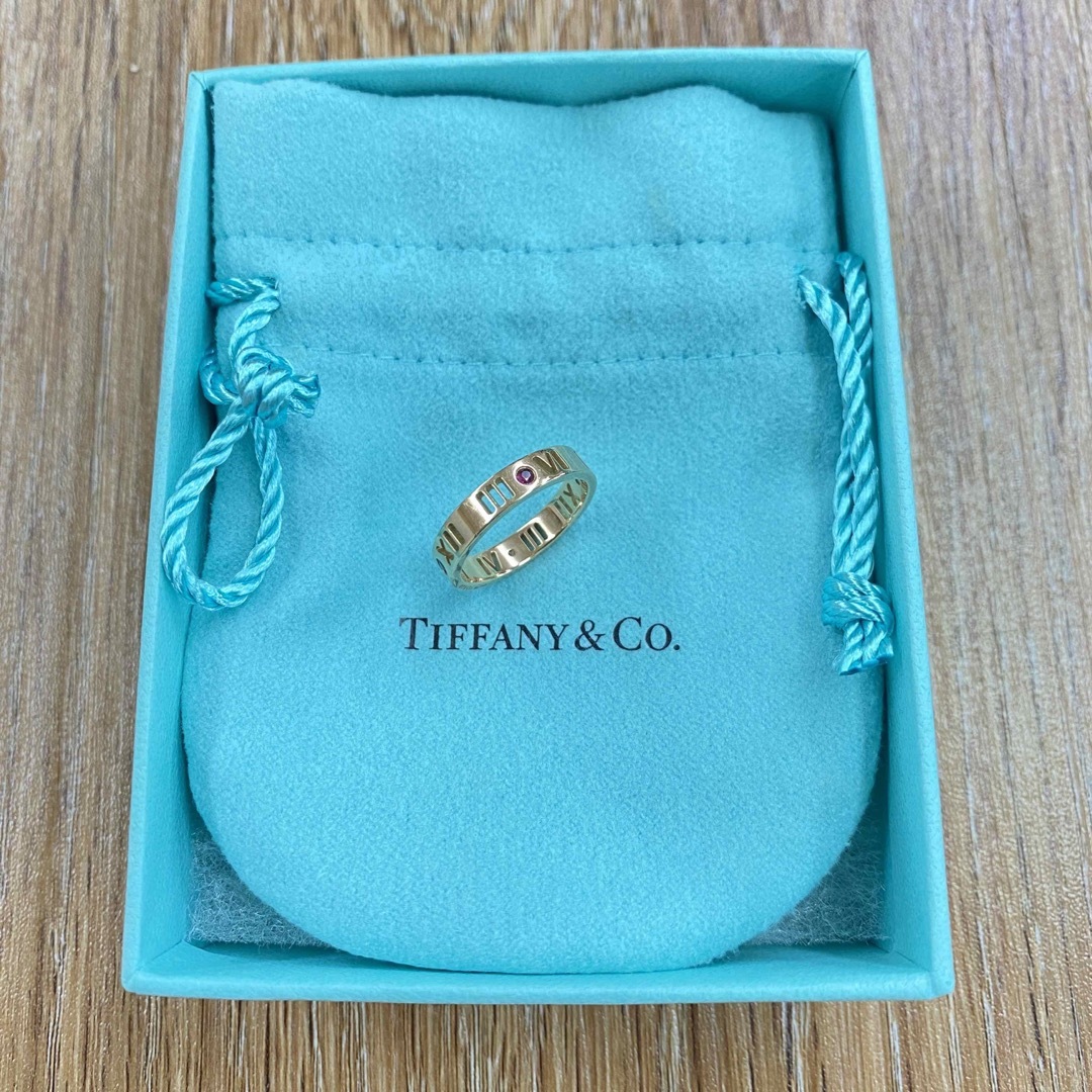 r3563 ティファニー TIFFANY Au750 アトラス ルビー リング 4