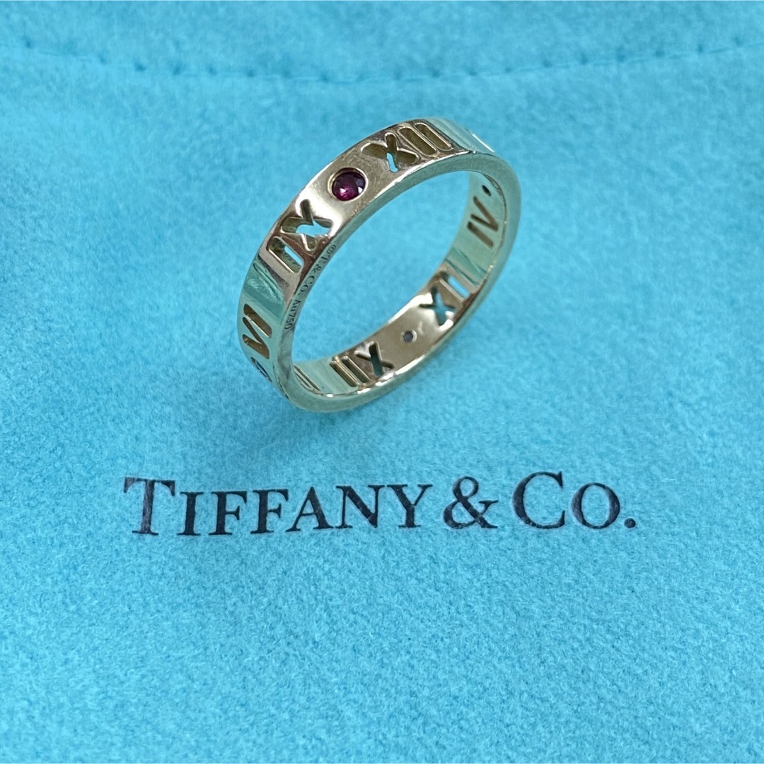 r3563 ティファニー TIFFANY Au750 アトラス ルビー リング