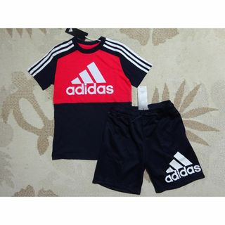 アディダス(adidas)の新品★アディダス★140★半袖Ｔシャツ・快適!!ビッグロゴハーフパンツ 紺★上下(その他)