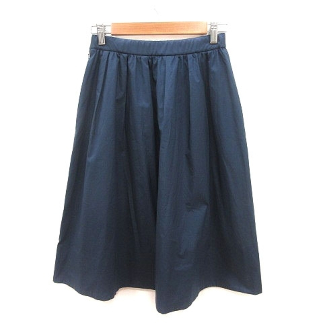 STRAWBERRY-FIELDS(ストロベリーフィールズ)のストロベリーフィールズ フレアスカート ミモレ ロング 紺 ネイビー レディースのスカート(ロングスカート)の商品写真