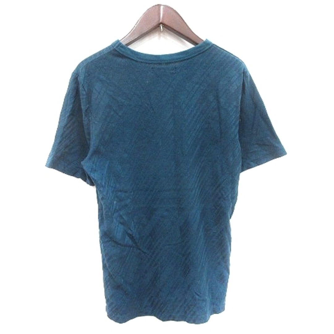 MORGAN HOMME(モルガンオム)のモルガンオム カットソー Tシャツ  クルーネック ストライプ 半袖 S 青 メンズのトップス(Tシャツ/カットソー(半袖/袖なし))の商品写真