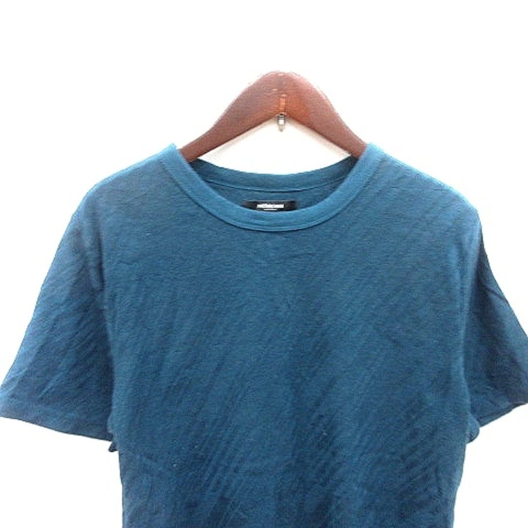 MORGAN HOMME(モルガンオム)のモルガンオム カットソー Tシャツ  クルーネック ストライプ 半袖 S 青 メンズのトップス(Tシャツ/カットソー(半袖/袖なし))の商品写真