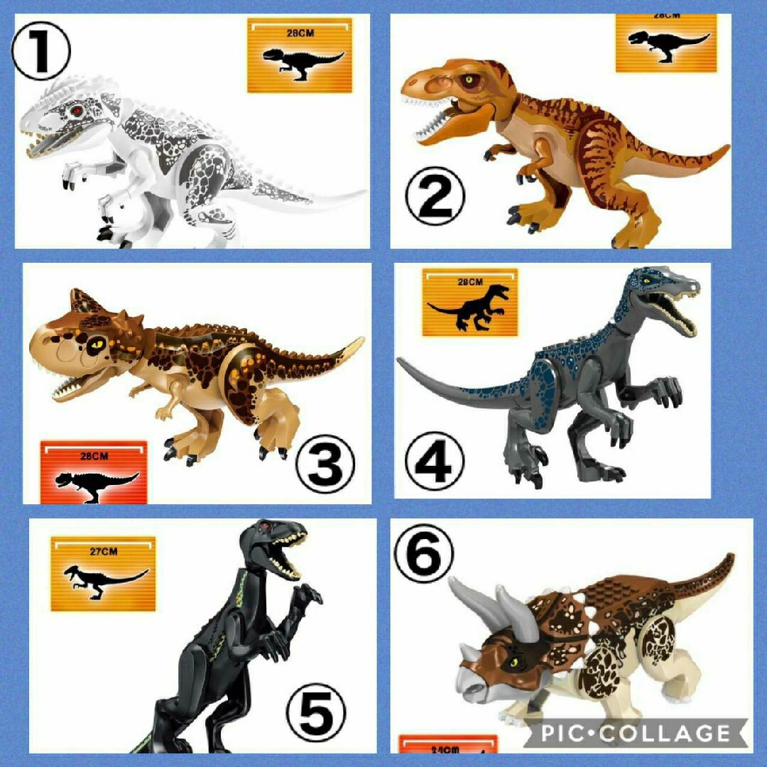 LEGO 互換 特大サイズ 恐竜 インドミナスレックス黒 キッズ/ベビー/マタニティのおもちゃ(積み木/ブロック)の商品写真