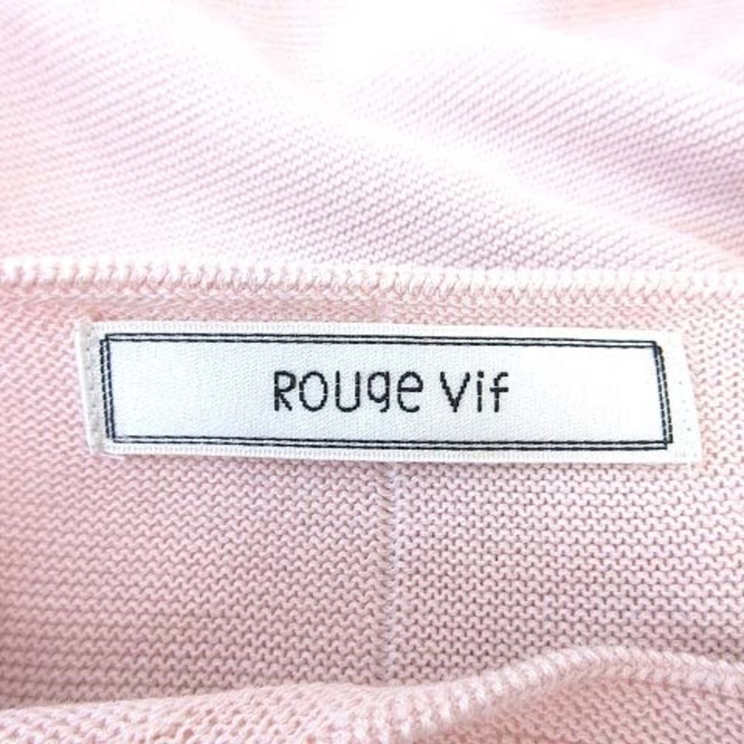Rouge vif(ルージュヴィフ)のルージュヴィフ ニット カットソー 長袖 バルーン袖 ボートネック ピンク レディースのトップス(ニット/セーター)の商品写真