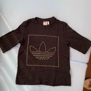 アディダス(adidas)のadidas Tシャツ　ブラック　ストーン付き(Tシャツ(半袖/袖なし))