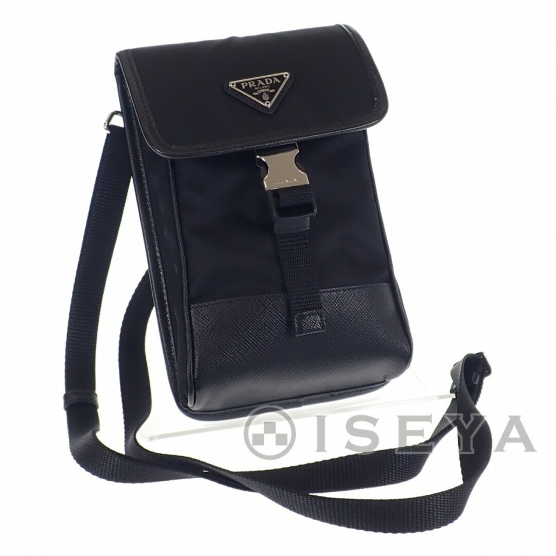 PRADA(プラダ)の【中古】【Aランク】PRADA プラダ ナイロン ファフィアーノ ショルダーストラップスマホケース フォンケース レディース バッグ 2ZH109 ブラック【ISEYA】 レディースのバッグ(その他)の商品写真