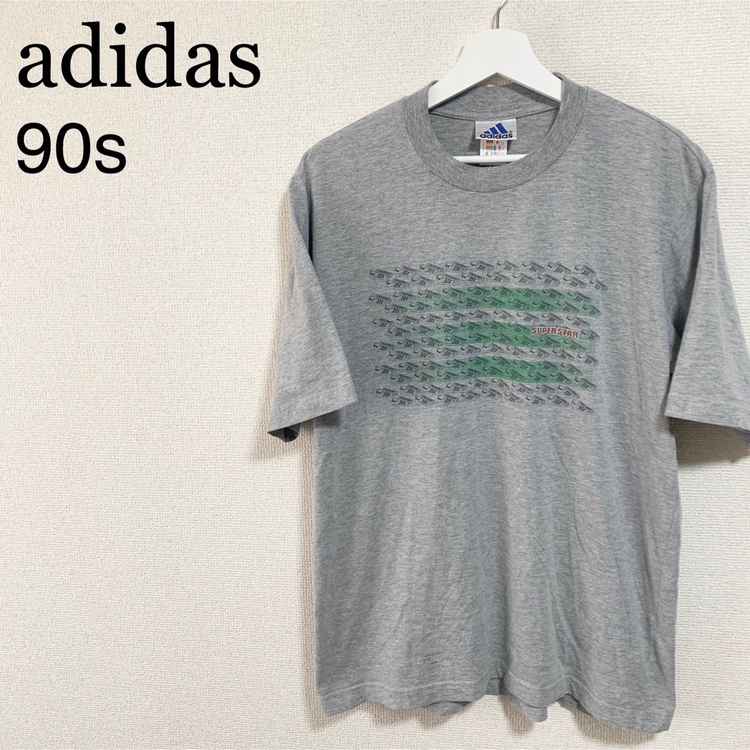 adidas(アディダス)のレア！90s adidas Tシャツ 万国旗タグ メンズO スーパースター メンズのトップス(Tシャツ/カットソー(半袖/袖なし))の商品写真