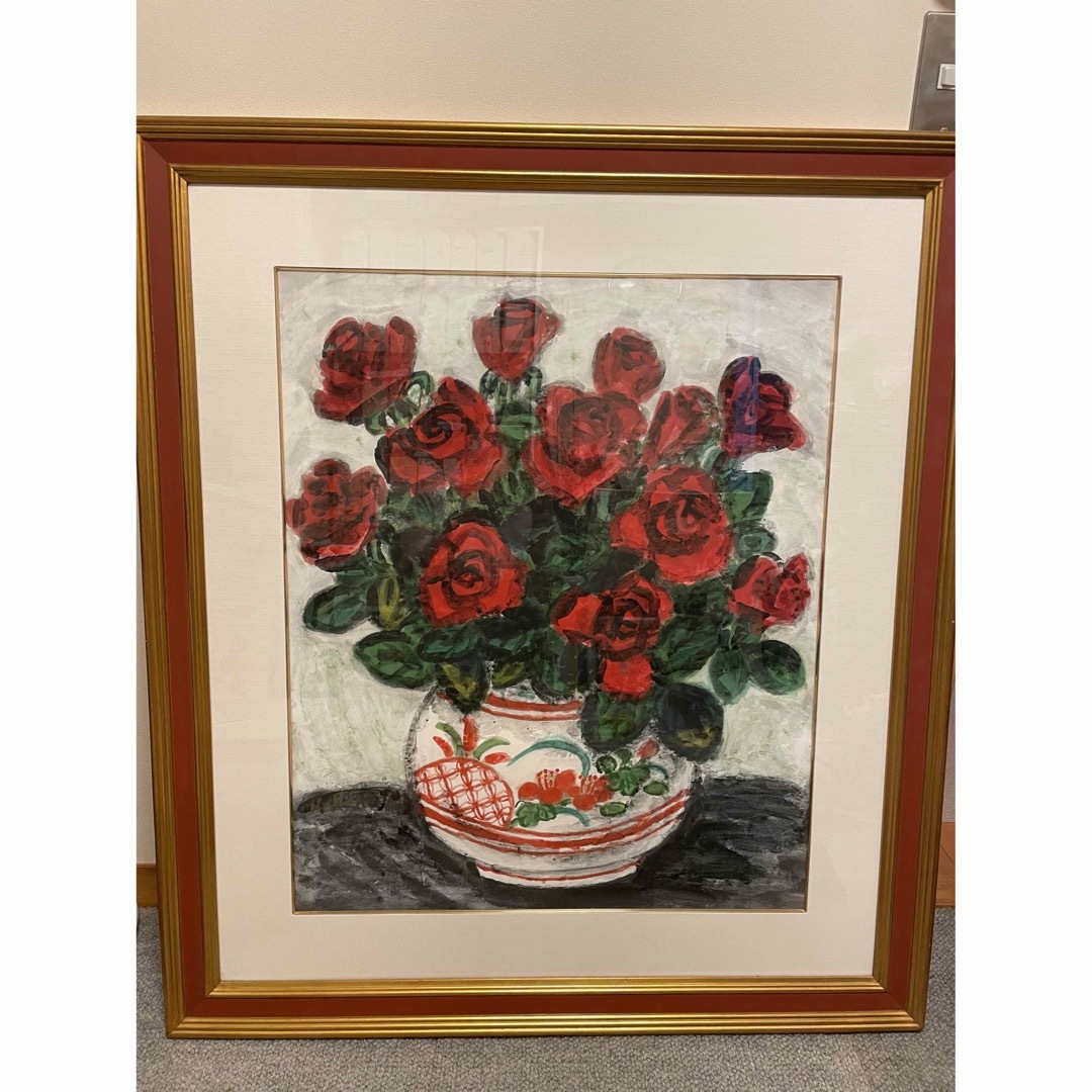 青木乃里子　薔薇　絵画 エンタメ/ホビーの美術品/アンティーク(絵画/タペストリー)の商品写真