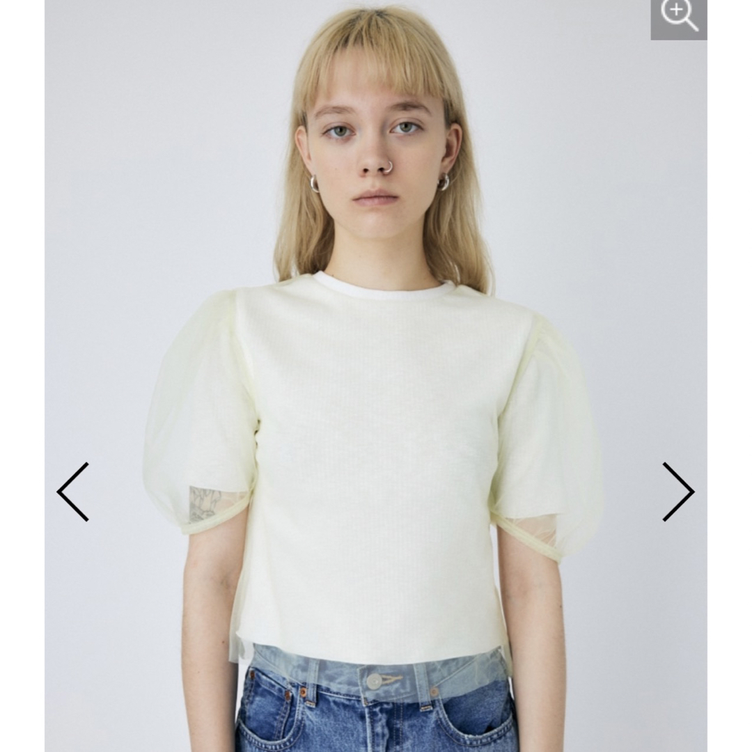 moussy(マウジー)のmoussy TULLE LAYERED トップス レディースのトップス(Tシャツ(半袖/袖なし))の商品写真