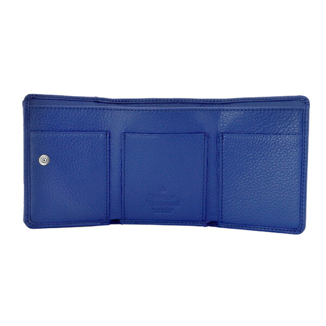 新品◆Vivienne Westwood 上質レザー三つ折り財布正規品◆Blue