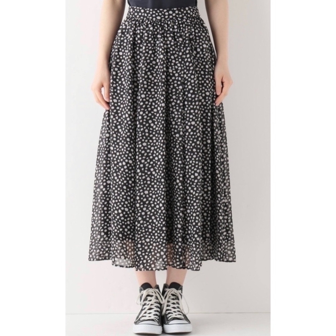 Simplicite(シンプリシテェ)のダルメシアンギャザースカート レディースのスカート(ロングスカート)の商品写真