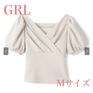 グレイル(GRL)のGRL  カシュクールパフスリーブトップス　[pm159](カットソー(半袖/袖なし))