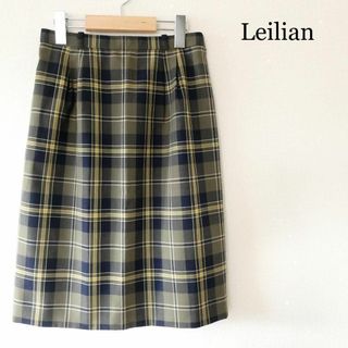 宅配便送料無料 【美品】LEILIAN 膝下 スカート ブラウン 大きいサイズ